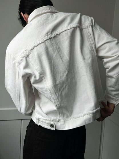Rough Denim Crop Jacket