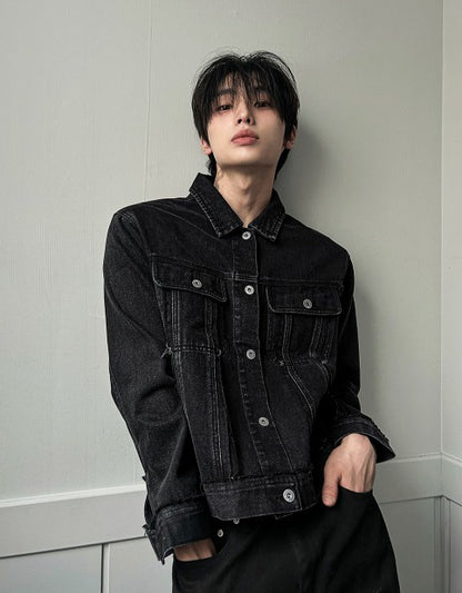 Rough Denim Crop Jacket