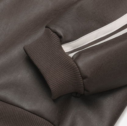 two-way biker leather jacket