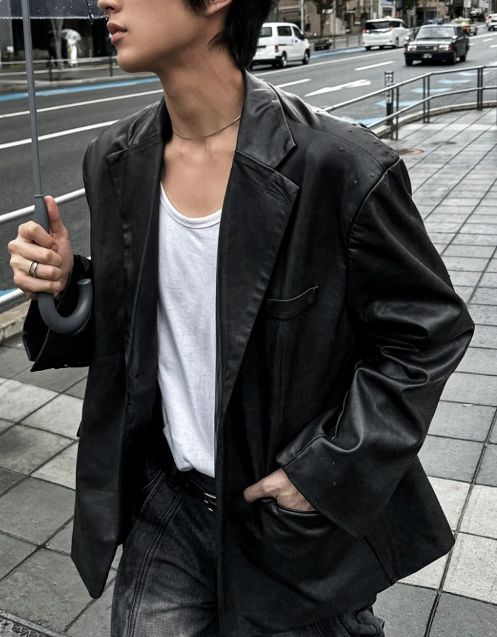 Low Classic Leather Blazer Jacket