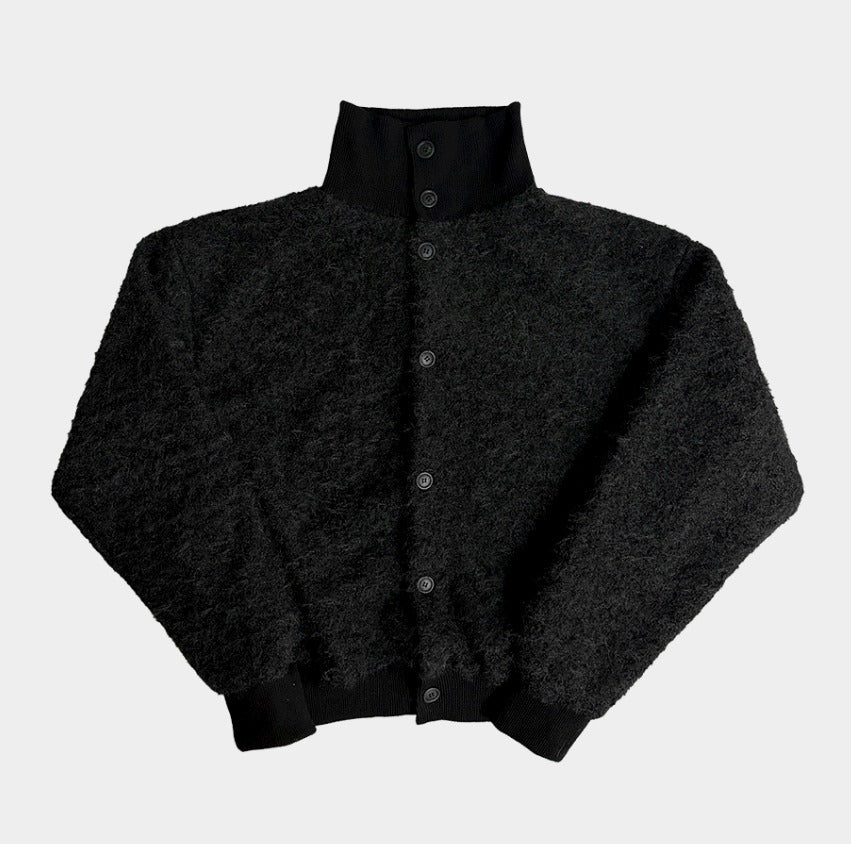 Mohair High Neck Cardigan