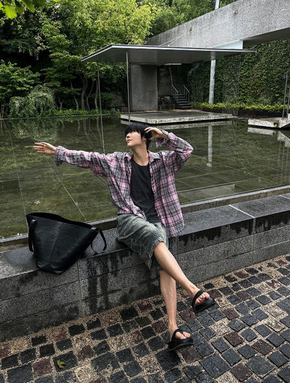 Cool Carpenter Sand Washing Half Denim Pants