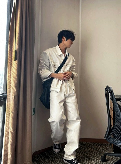 Non-fade White Denim Pants