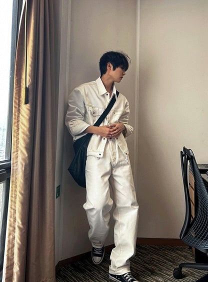 Non-fade White Denim Pants