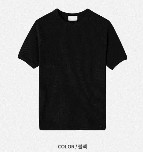 Muscle Fit Round Short-Sleeved Knitwear