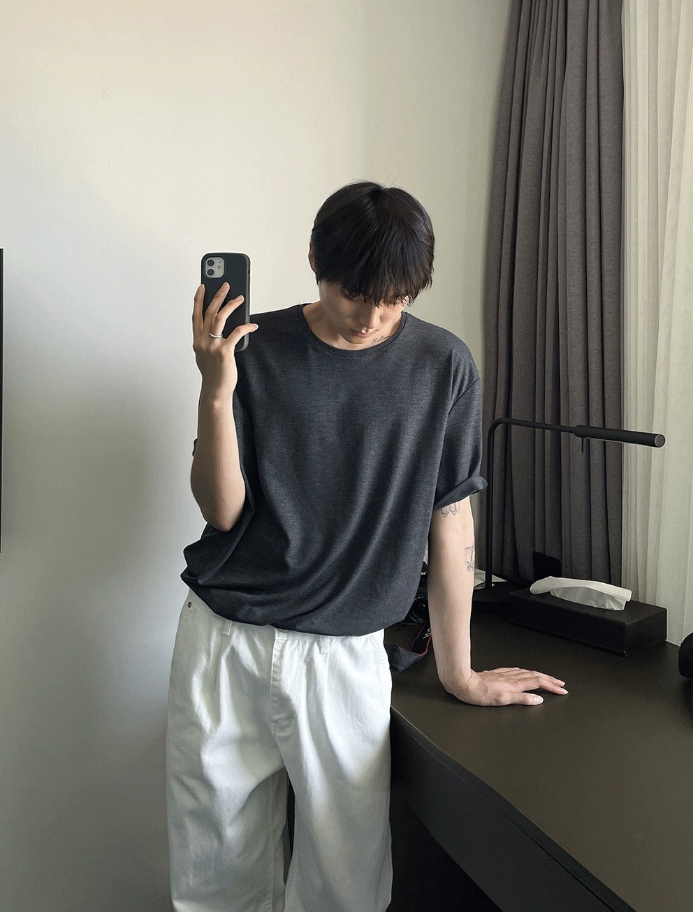 Inner U-Neck Silky Short Sleeve Tee