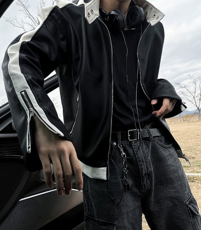 way leather biker jacket