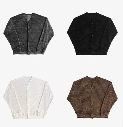 Beloa Ribbed V-Neck Cardigan