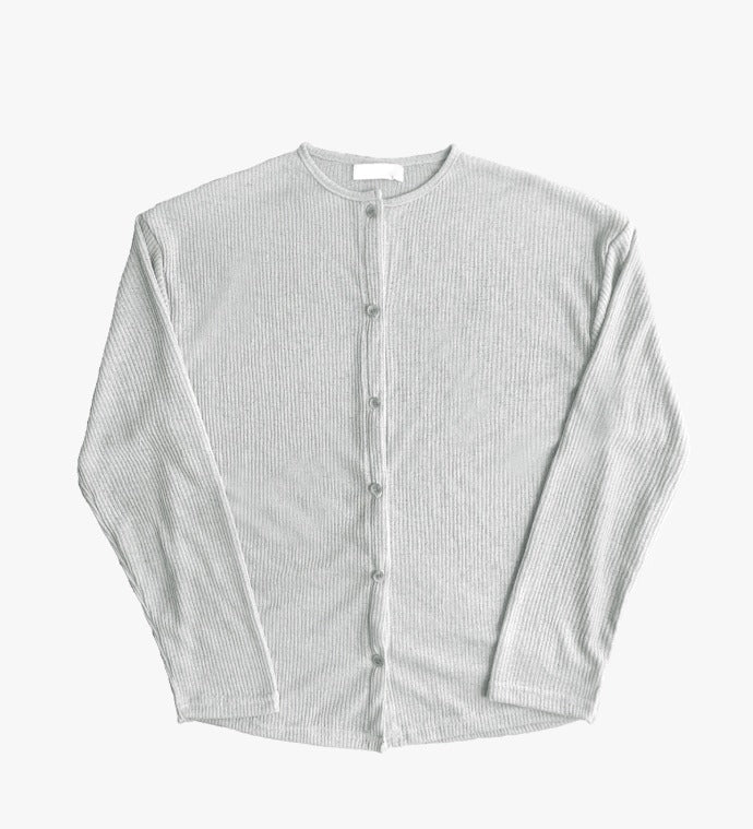 Linen Round Neck Knit Cardigan