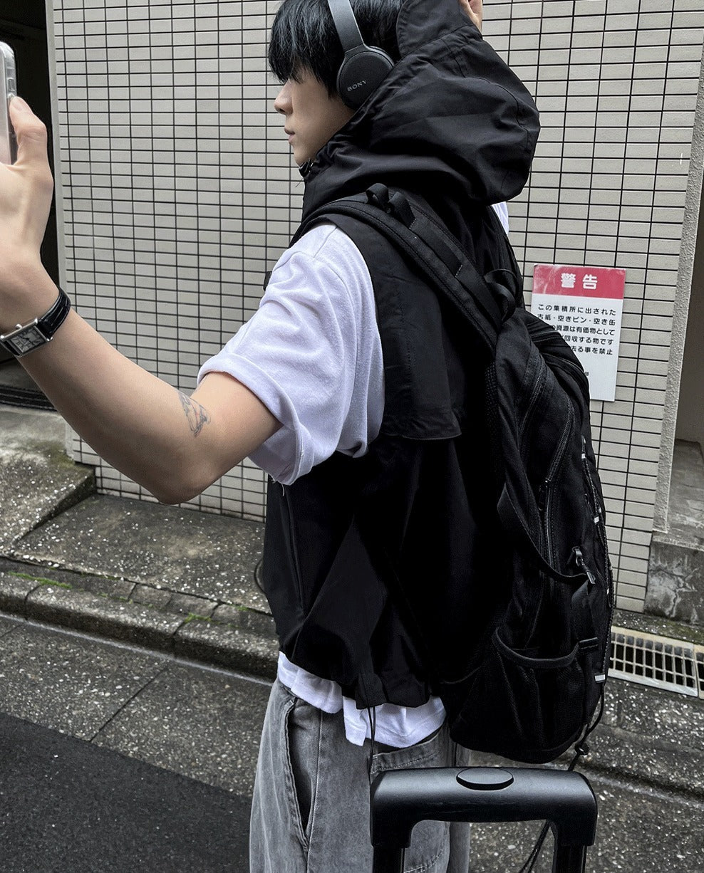 Techwear Nylon Hood Vest