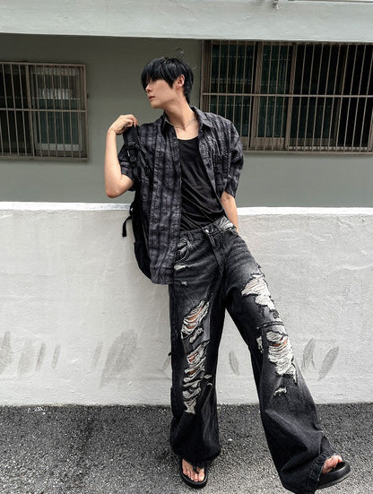 Denim Destroyed Pants