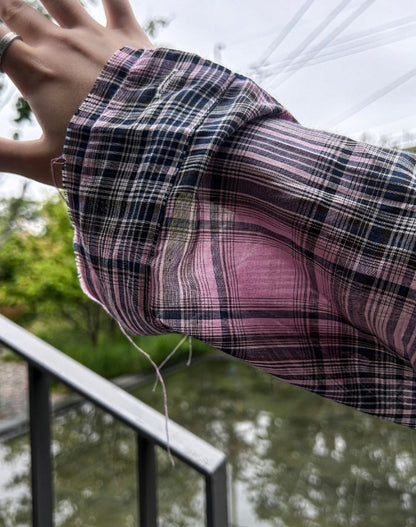 summer check board cutting shirts