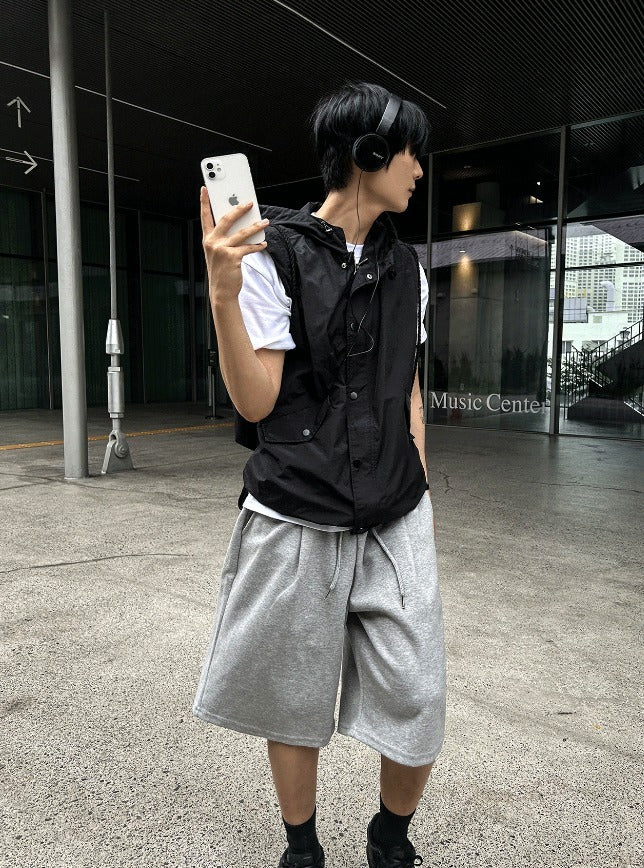 Cotton Pintuck Bermuda Training pants