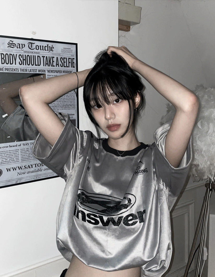 Ferrendy Velvet Track Round Short Sleeve Tee