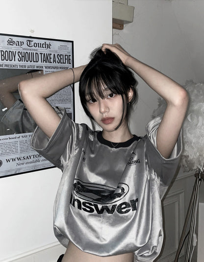 Ferrendy Velvet Track Round Short Sleeve Tee