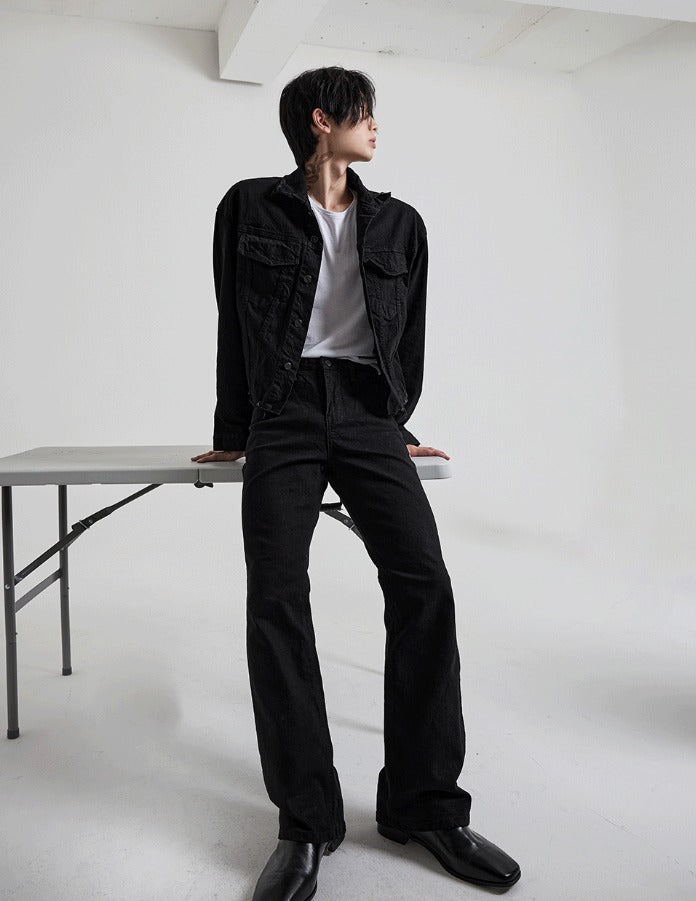 Damage Over Black Denim Jacket