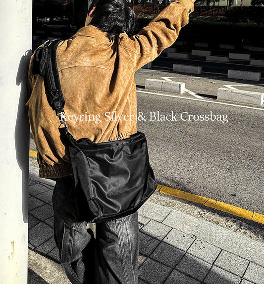 Keyring Silver & Black Crossbag