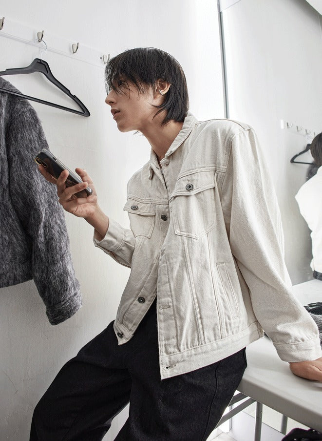 normal black wide denim pants