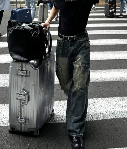 New Jeans Wide Cargo Pocket Denim Pants