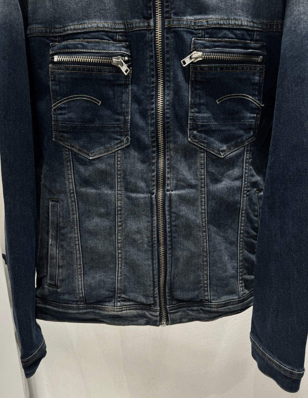 LaPett Vintage China Neck Denim Jacket