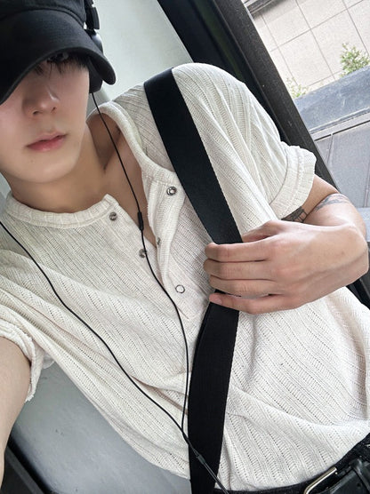 Beloa Golgi Henley Neck Short Sleeve