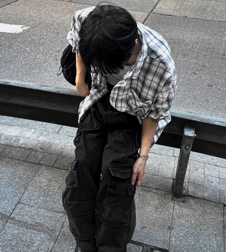 Thin Check Dark & Light Short-Sleeve Shirt