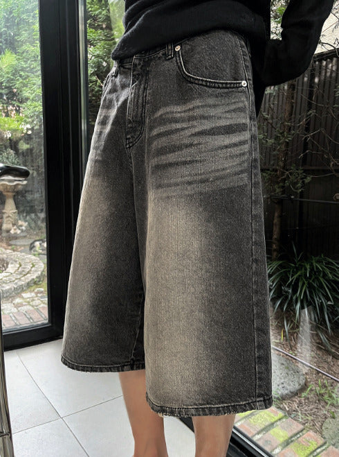 Brown Tint Bermuda Denim Shorts