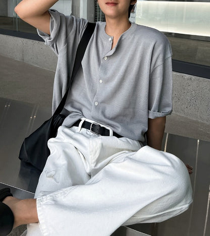 Summer Round-Neck Short Sleeve Cardigan