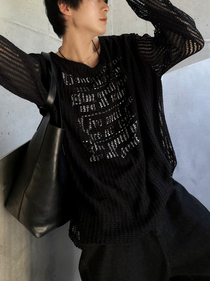 Munts Grunge Mesh Printed Knit