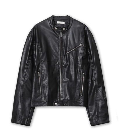 black up China leather jacket