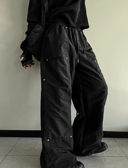 Double ni Nylon Carpenter Wide Pants