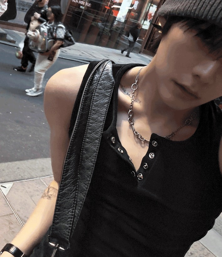 Double Layered Necklace [ Silver ]