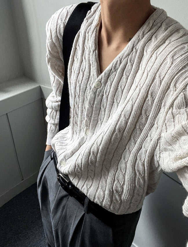 rowoon detail cavble cardigan