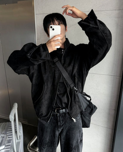 Deep Black Smoke Wide Denim Pants