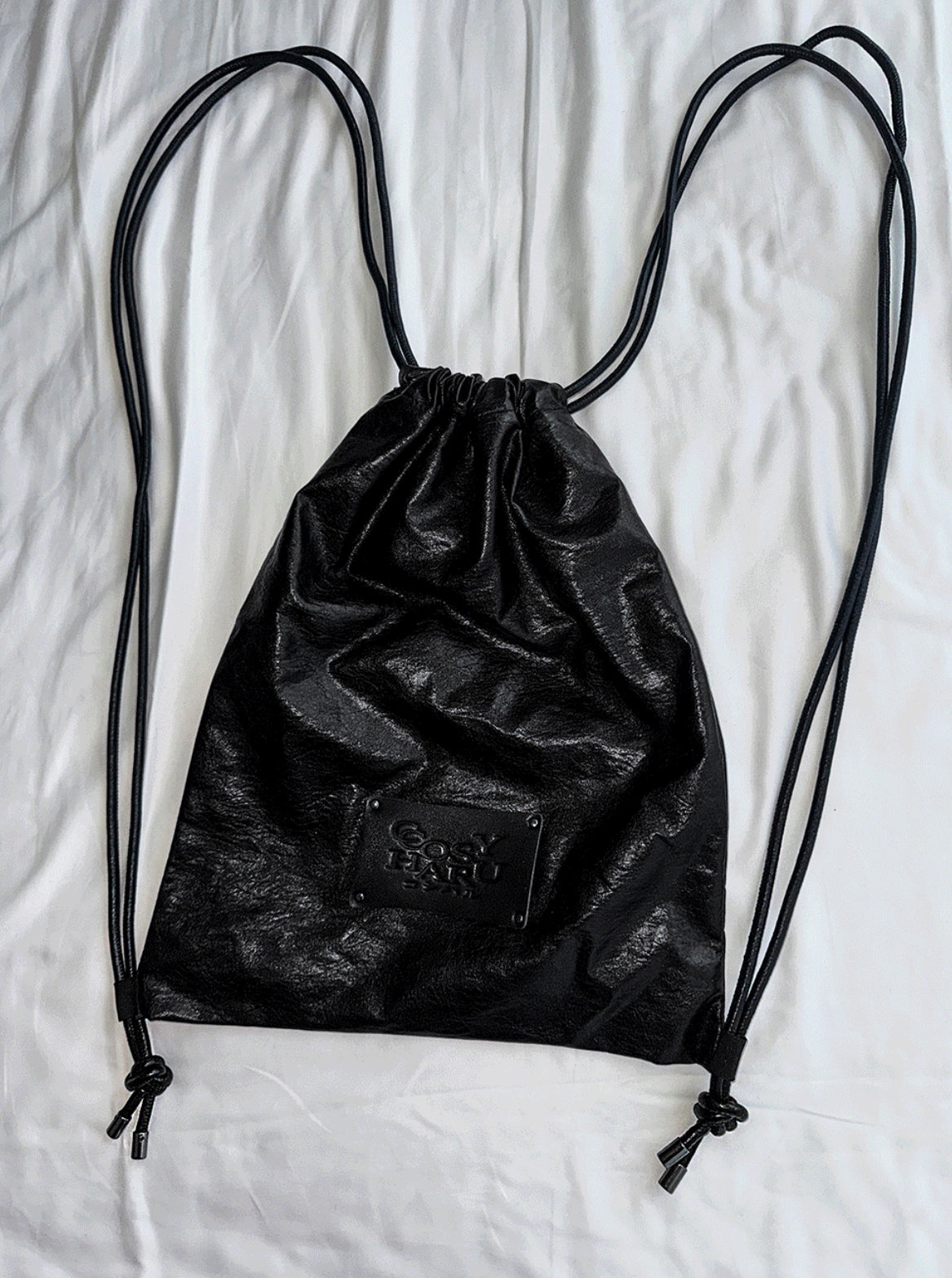 Leather String Patch Bag