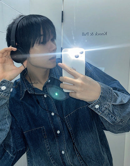 deep gradation denim shirts