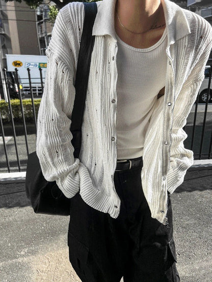 Mohair High Neck Cardigan