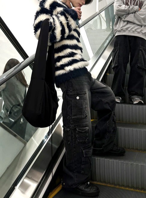 pigment multi cargo denim pants
