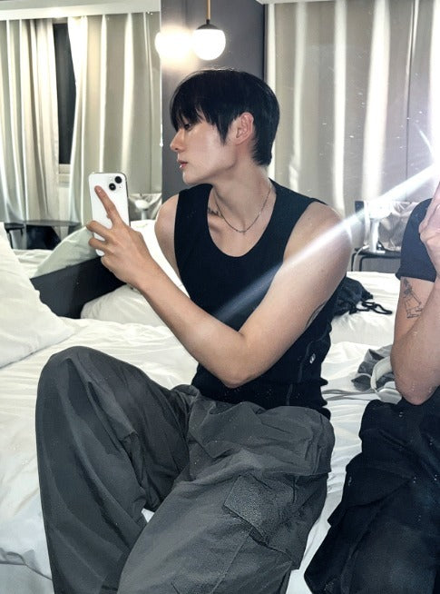 nylon cargo string pants