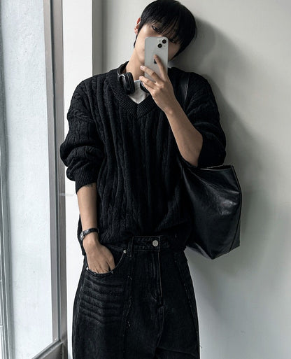 cut-off wide denim pants