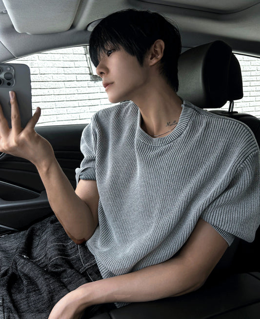 Dominic Pigment Round Neck Short Sleeve Knit