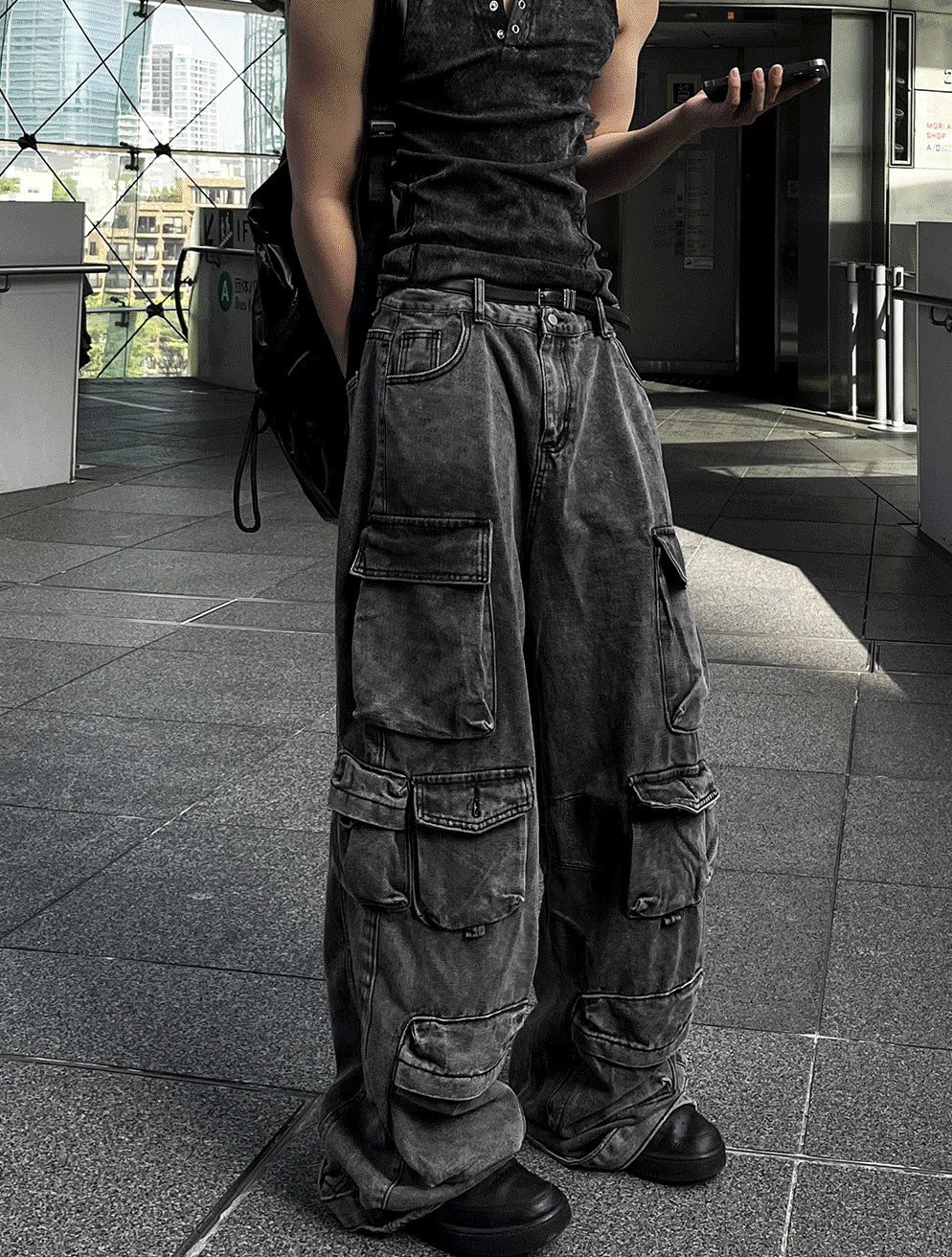 Featherlight Cargo Carpenter Wide Denim