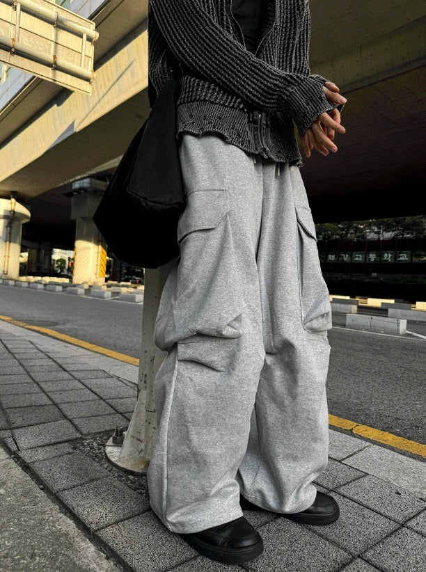 Cargo Pocket Wide Sweat Pants