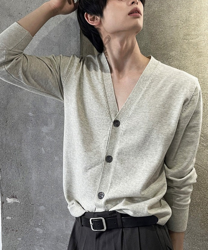 Ocean Cashmere V-neck Cardigan