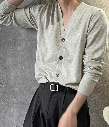 Ocean Cashmere V-neck Cardigan