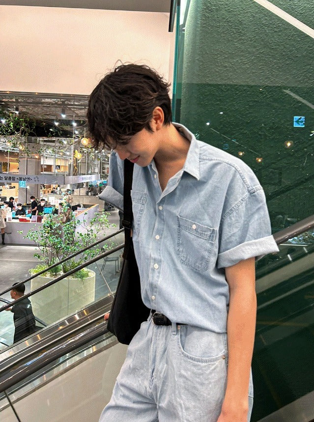 Summer Semi-Wide Denim Pants