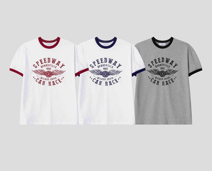 Printed Ringer Short-Sleeve Tee