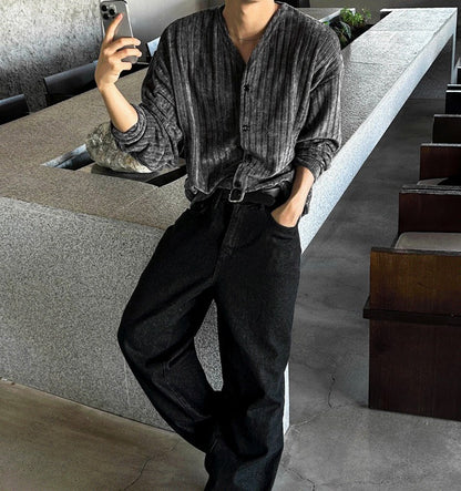 Beloa Ribbed V-Neck Cardigan