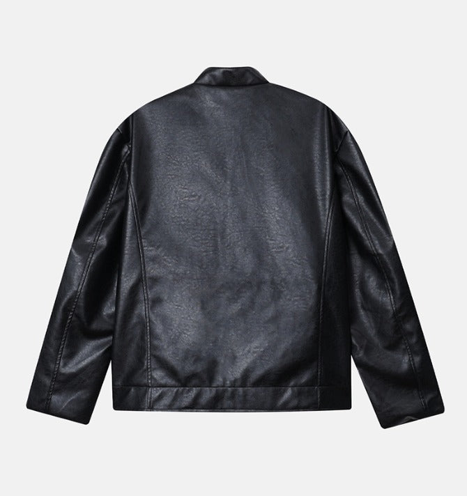 Concrete Crack Leather Jacket