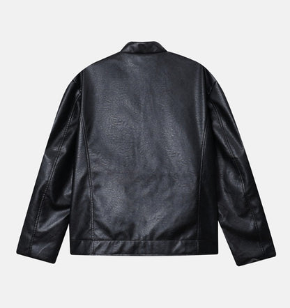 Concrete Crack Leather Jacket
